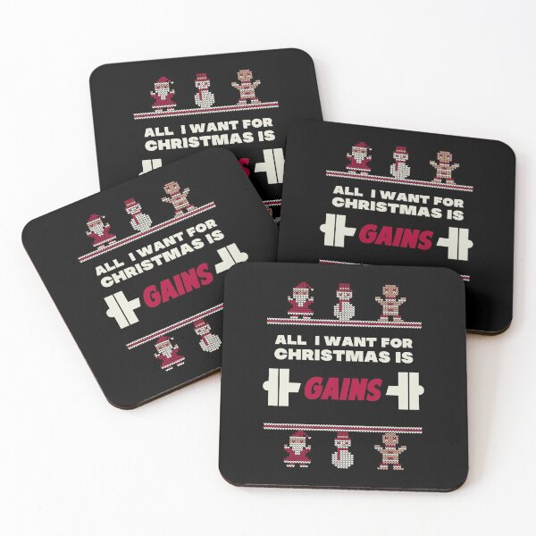 Item preview, all i want for christmas is gains funny gym christmas quotes designed and sold by SerenaChoe.