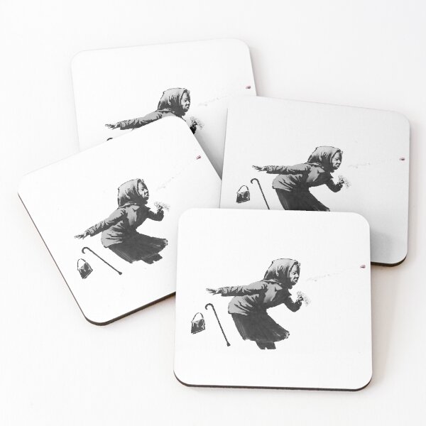 Item preview, Banksy Sneezing Woman black and white designed and sold by flyrocket.