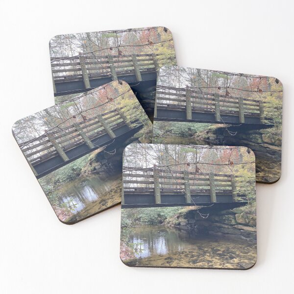 Item preview, Wooden Bridge across creek in Autumn designed and sold by Taleta Hollis.
