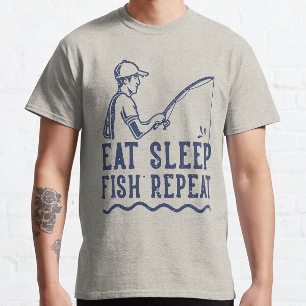 Vista previa del artículo con la obra «Eat Sleep Fish Repeat», diseñado y vendido por Asura-Designs.