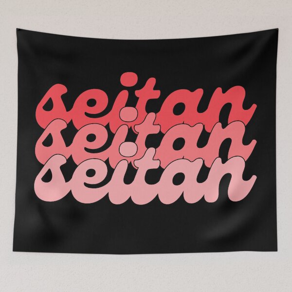 Item preview, SEITAN Cool Retro Pink Text Vegan Vegetarian designed and sold by a-little-ink.