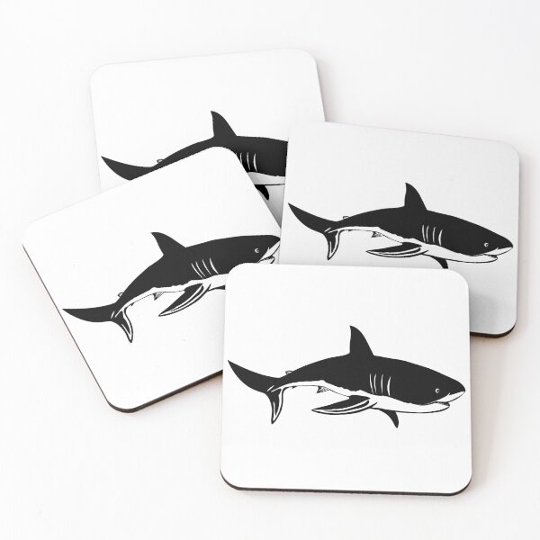Item preview, Beach Theme Ocean Sea Fish Print Black N White Shark designed and sold by peachyline.