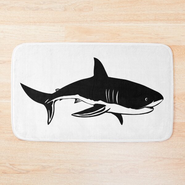 Item preview, Beach Theme Ocean Sea Fish Print Black N White Shark designed and sold by peachyline.