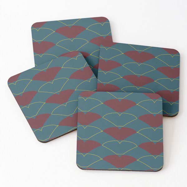 Aperçu de l'œuvre Fans Maroon, Teal & Gold créée et vendue par NKW1709.