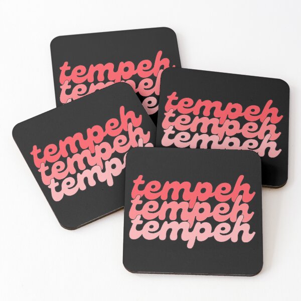 Item preview, Cute TEMPEH Tofu Cool Retro PINK Text Vegan Vegetarian designed and sold by a-little-ink.