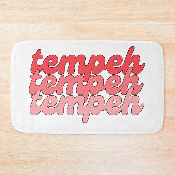 Item preview, Cute TEMPEH Tofu Cool Retro PINK Text Vegan Vegetarian designed and sold by a-little-ink.