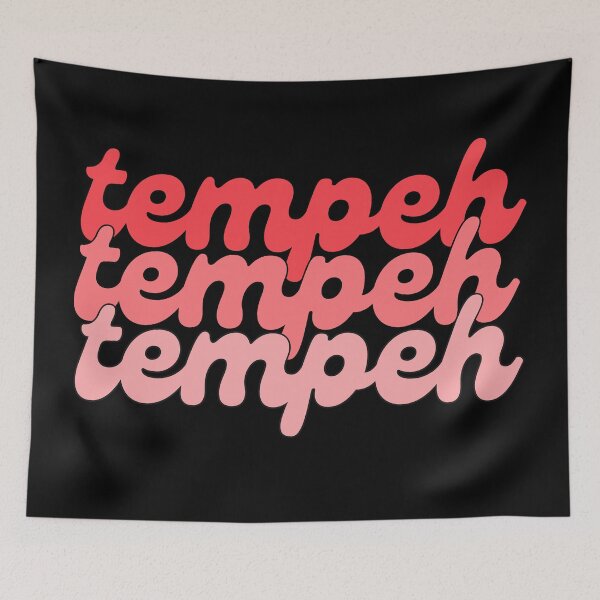 Item preview, Cute TEMPEH Tofu Cool Retro PINK Text Vegan Vegetarian designed and sold by a-little-ink.