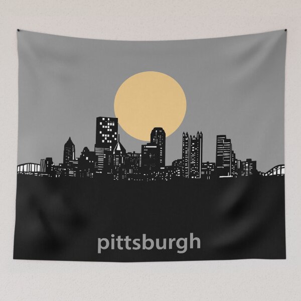 Item preview, pittsburgh skyline minimal designed and sold by BekimART2.