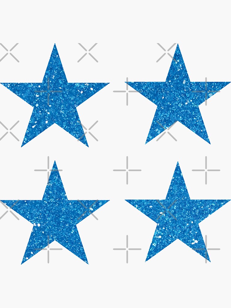 Blue Sparkle Star Stickers 3/4 Inch
