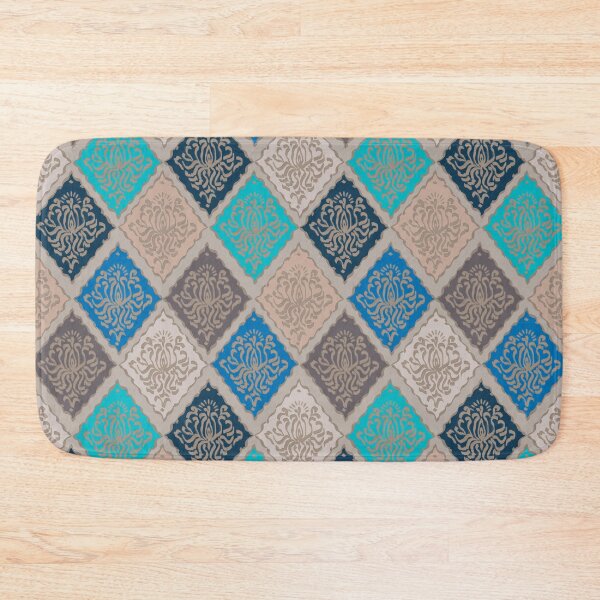 Item preview, turquoise damask designed and sold by AvotArt.