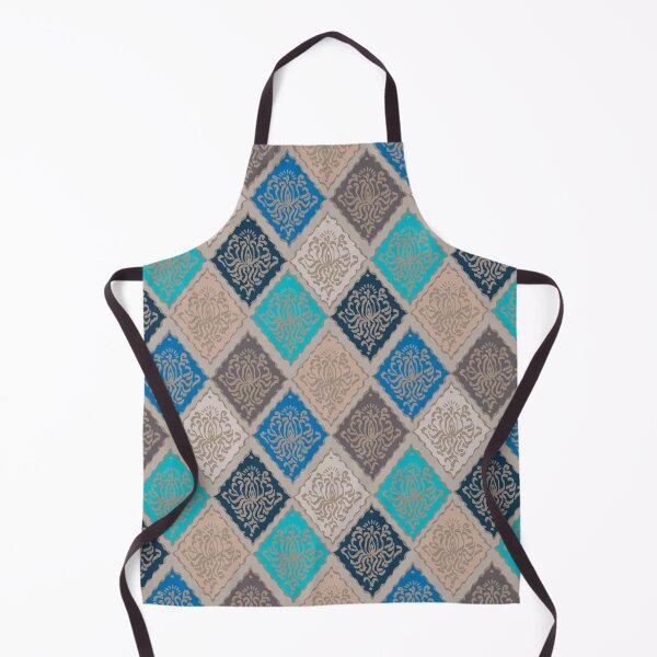 Item preview, turquoise damask designed and sold by AvotArt.