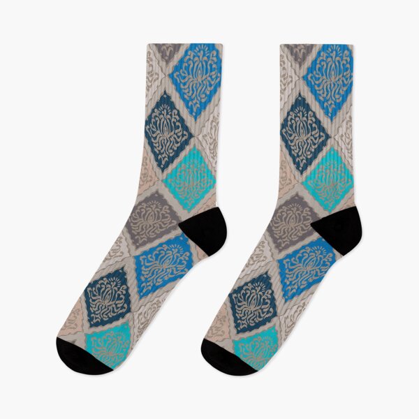 Item preview, turquoise damask designed and sold by AvotArt.