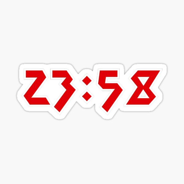 23:58 jeune fille minuit Sticker