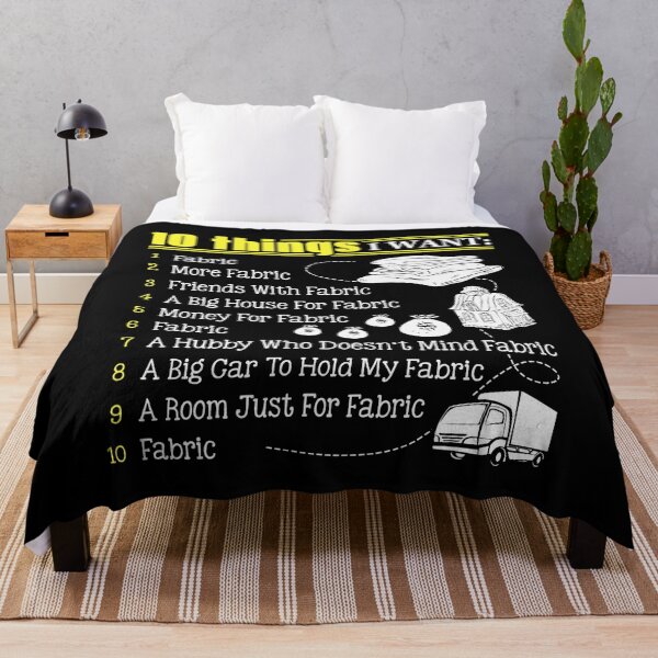 Item preview, 10 Things I Want Fabric Sewing Knitting Quilting Funny designed and sold by Charles Brian.