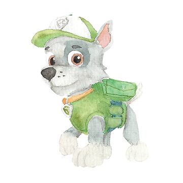 Artwork thumbnail, Paw Patrol - Rocky - Hand painted watercolor by annafriendt