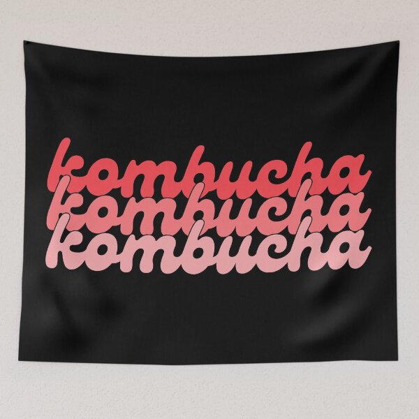 Item preview, Cute KOMBUCHA Booch Cool Retro PINK Text Vegan Vegetarian designed and sold by a-little-ink.
