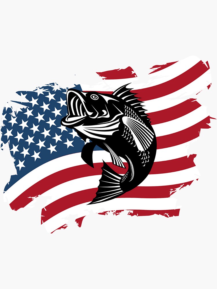 American Flag Bass Fishing T-shirt Fishing SVG