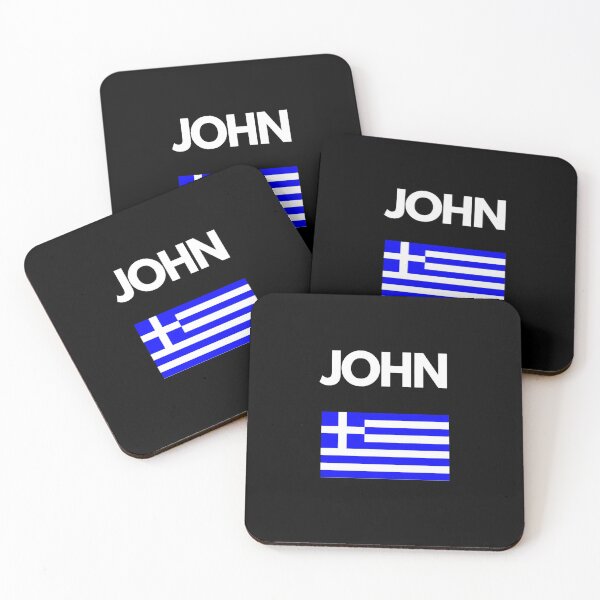 Item preview, John Greek Name with Greek Flag Design designed and sold by TheGreekGuy.