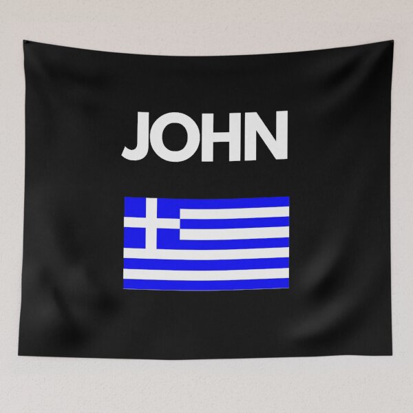 Item preview, John Greek Name with Greek Flag Design designed and sold by TheGreekGuy.