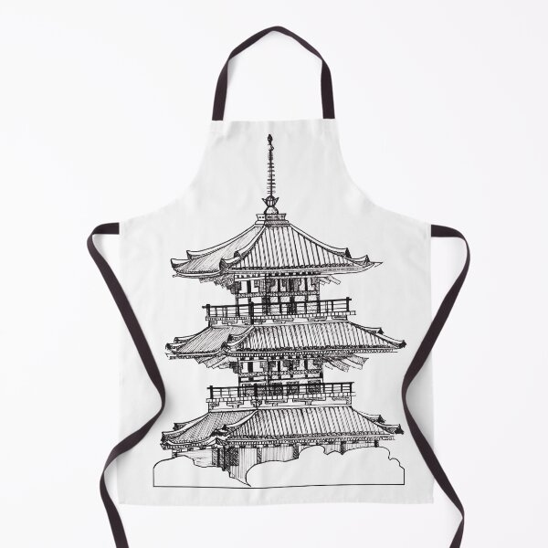 Item preview, Sketch Saigantoji pagoda (All white version) designed and sold by Karolien Kenis.