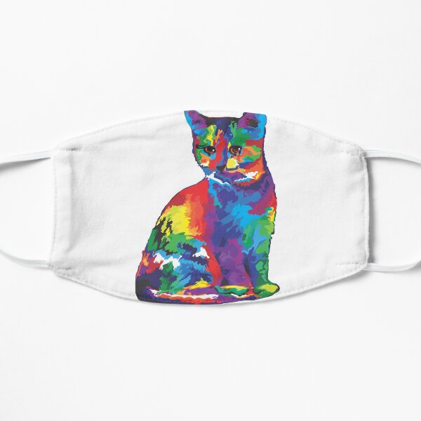 COLORED CAT RAINBOW Flat Mask
