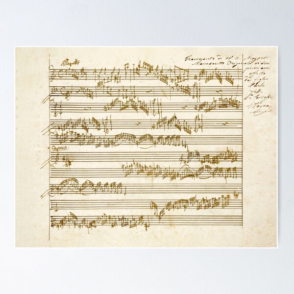 Vista previa del artículo con la obra «Mozart | Partitura del manuscrito original de Amadeus Mozart», diseñado y vendido por en10minutos.