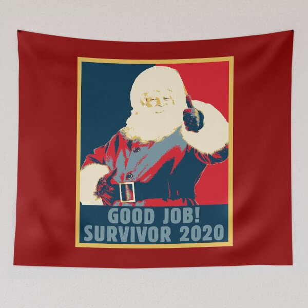 Item preview, Good Job Survivor 2020 - Sarcastic Santa I Survived 2020 Themed Retro Vintage Pop Art Poster - The Best Merry Christmas New Year 2021 Gift Idea for Costume Family Party or Office and Corporate Events designed and sold by WG-Factory.