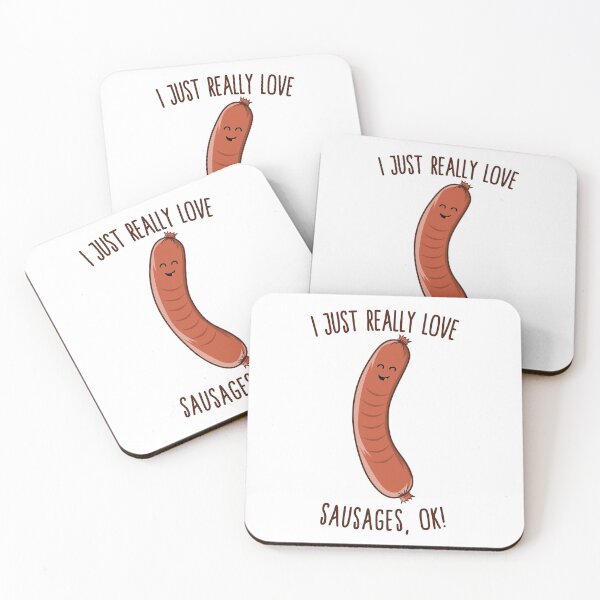Item preview, I Just Really Love Sausages, OK! Cute Kawaii Weiner designed and sold by Kawaiindoodle.