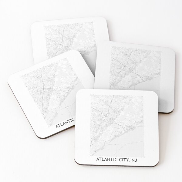 Item preview, Atlantic City, NJ Quad Topographical Map Black & White designed and sold by PGHPhotoCo.