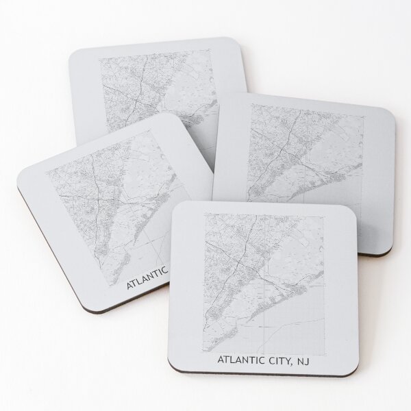 Item preview, Atlantic City, NJ Quad Topographical Map Grey designed and sold by PGHPhotoCo.
