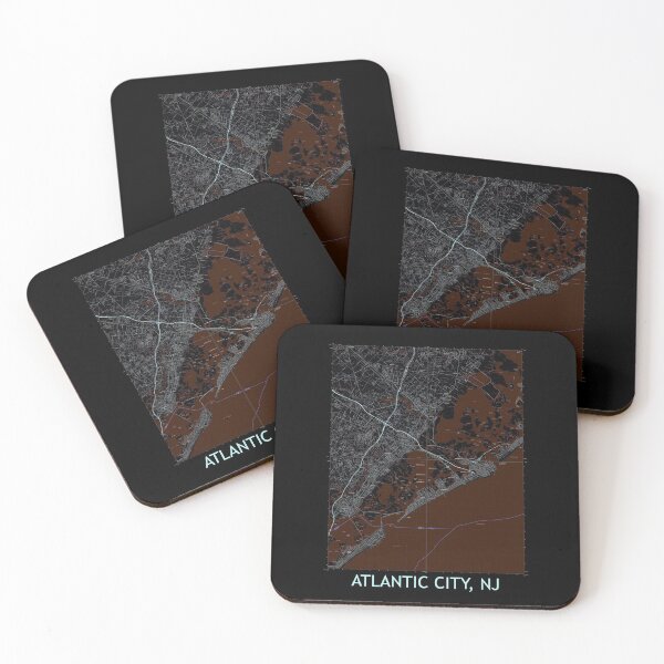Item preview, Atlantic City, NJ Quad Topographical Map Dark designed and sold by PGHPhotoCo.