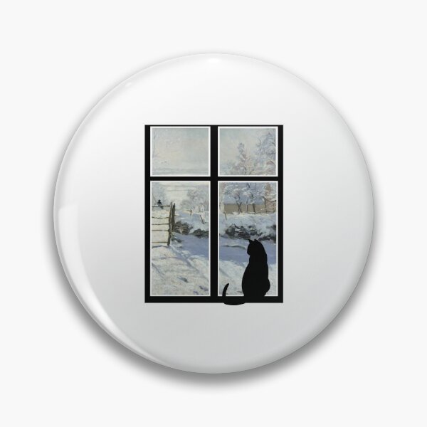 Item preview, Cat watching Monet's magpie through a window designed and sold by Fibracreativa.