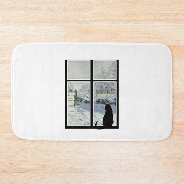 Item preview, Cat watching Monet's magpie through a window designed and sold by Fibracreativa.