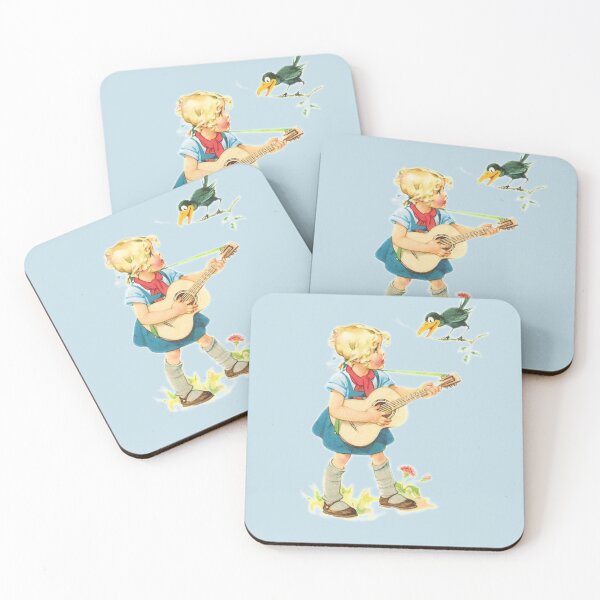 Item preview, Child illustration - Girl playing guitar (Ziggurat color) designed and sold by jwebmarket.