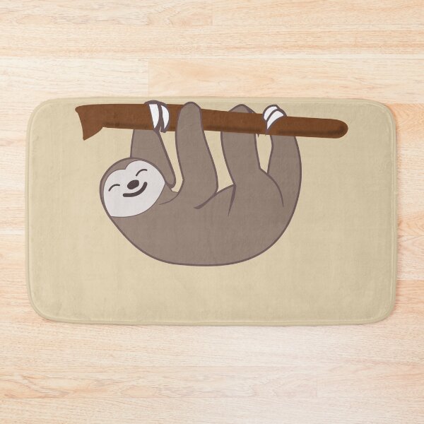 Item preview, Furry brown sleepy smiling sloth white talon claw grip on wild tree branch (minimalist anime) designed and sold by Deegital18.