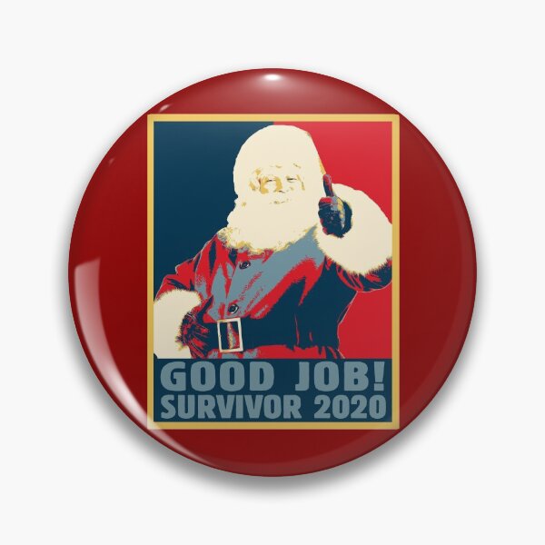 Item preview, Good Job Survivor 2020 - Sarcastic Design Santa I Survived 2020 Retro Vintage Pop Art Poster - The Best Merry Christmas New Year 2021 Gift Idea for Costume Family Party or Office and Corporate Events designed and sold by WG-Factory.