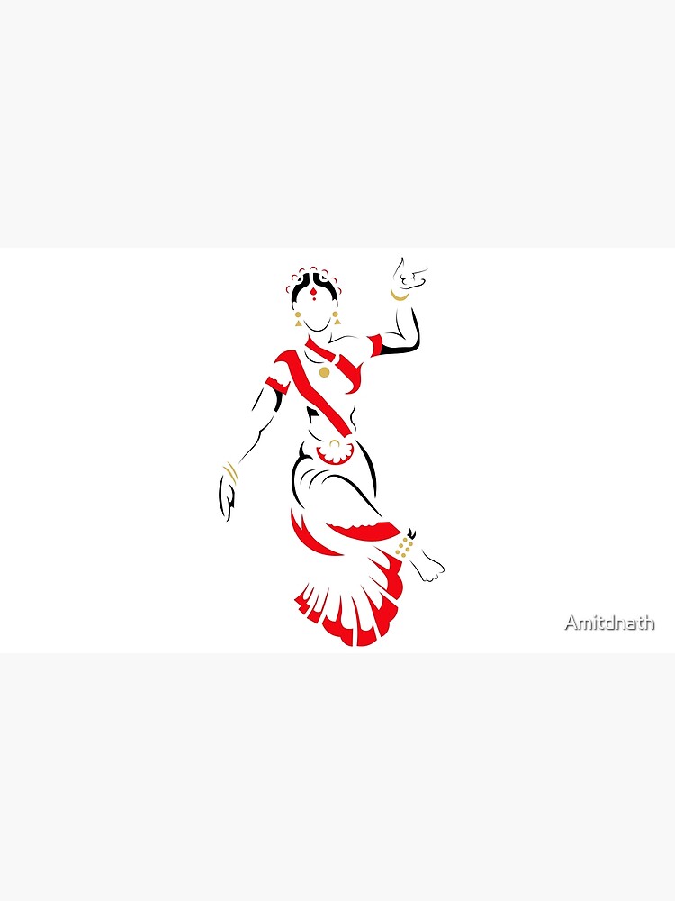 Outline sketch of indian woman dancer dancing - Stock Illustration  [84348372] - PIXTA