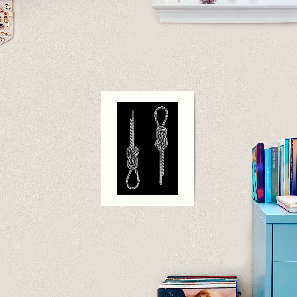 Rope knot mountaineering climbing sailing figure eight knot Art Print by  MadandMean