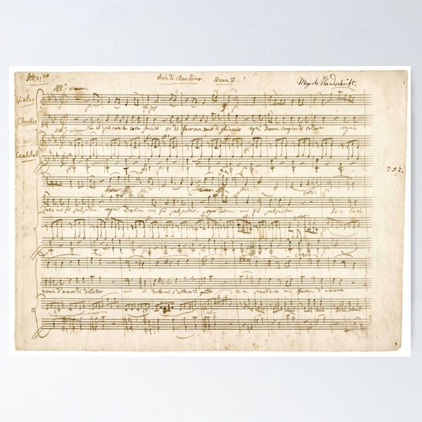 Vista previa del artículo con la obra «Mozart | Partitura del manuscrito original de Amadeus Mozart», diseñado y vendido por en10minutos.