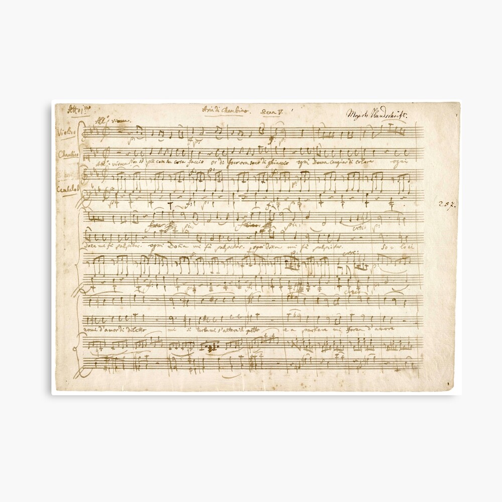 Mozart | Amadeus Mozart original manuscript score Poster