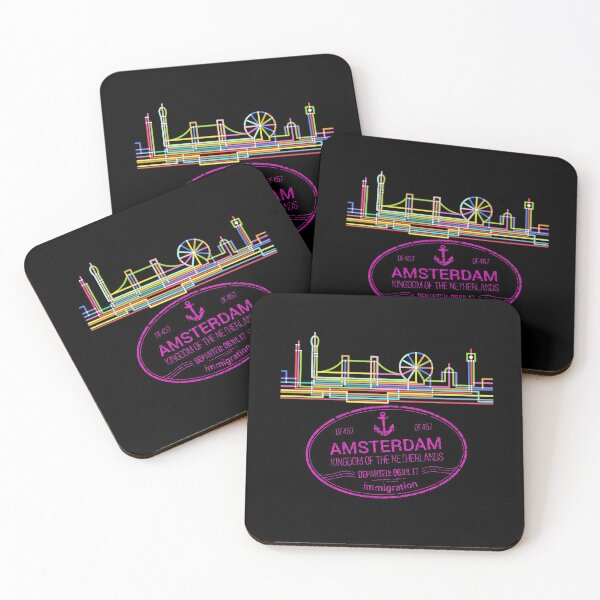 Item preview, Amsterdam Kingdom City Skyline Neon Dream designed and sold by Drnksuzys.