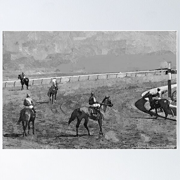 Item preview, THOROUGHBREDS PULLING UP by Steve Yellowbear Equine Fine Art C2021 designed and sold by SteveYellowbear.