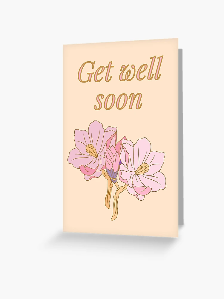 Get Well Soon Abstract Floral Watercolor Greeting Card PRINT