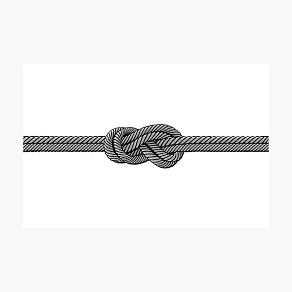 Item preview, Figure eight knot rope knot in monochrome - mountaineering designed and sold by MadandMean.