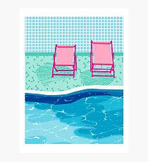 Vay-K - poolside throwback palm springs resort vacation country club retro minimal abstract hipster 1980s desert palm art Photographic Print