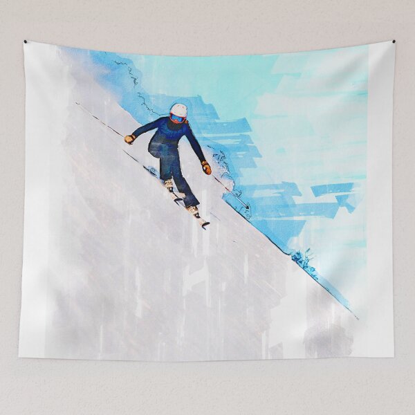 Item preview, Skiing Down Slope Norway designed and sold by ColortrixArt.
