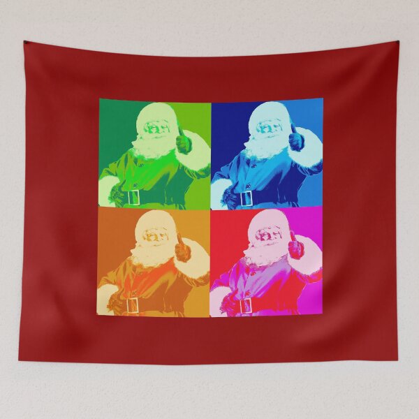 Item preview, Happy Rainbow Santa - Colorful Retro Vintage Pop Art Poster Design like an Andy Warhol Style - The Best Merry Christmas New Year 2021 Gift Idea for Costume Family Party or Office and Corporate Events designed and sold by WG-Factory.