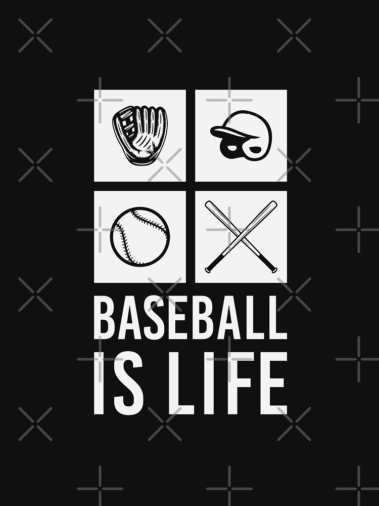 "Baseball is Life Baseballism (White)" Tshirt by grofith22 Redbubble