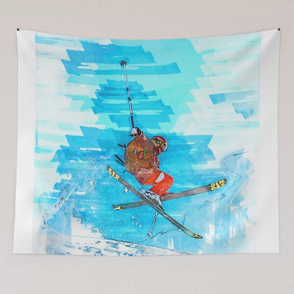 Item preview, Cross Skier Jump Abstract. For ski lovers. designed and sold by ColortrixArt.