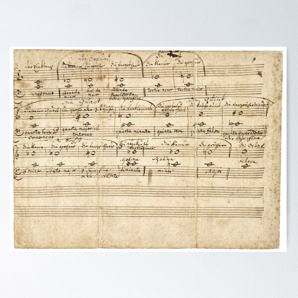 Vista previa del artículo con la obra «Mozart | Manuscrito original | Primera composición musical | 1 de 4», diseñado y vendido por en10minutos.
